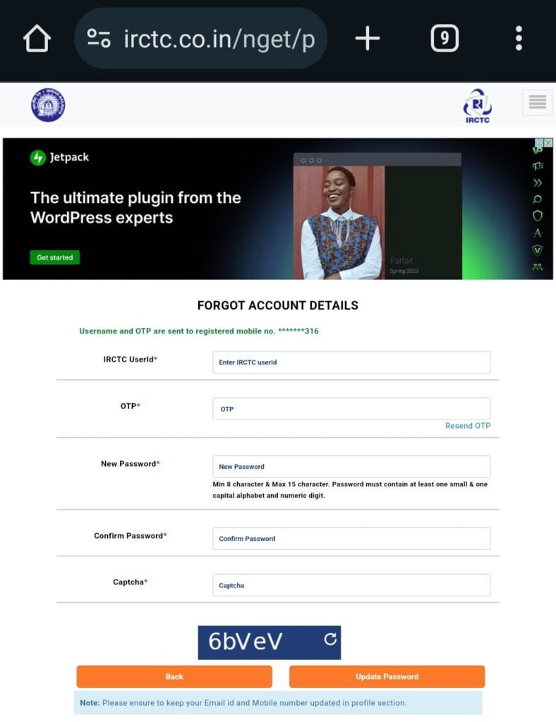 Forgot Irctc User Id And Password 